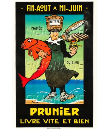 PUB PRUNIER HUITRES Rhyw-POSTER/REPRODUCTION d1 AFFICHE VINTAGE sur le site 