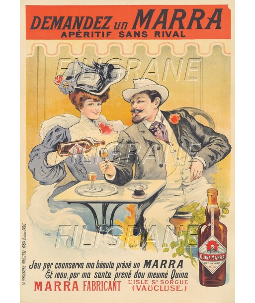 PUB QUINA MARRA ApéRITIF Rlme-POSTER/REPRODUCTION d1 AFFICHE VINTAGE les ligaments