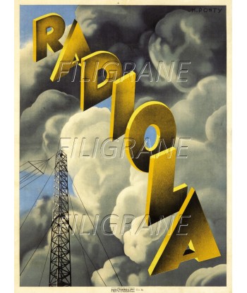 PUB RADIOLA Rfsj-POSTER/REPRODUCTION d1 AFFICHE VINTAGE Par le système avancé 