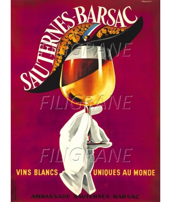 PUB SAUTERNES BARSAC VIN Rwtl-POSTER/REPRODUCTION d1 AFFICHE VINTAGE prix