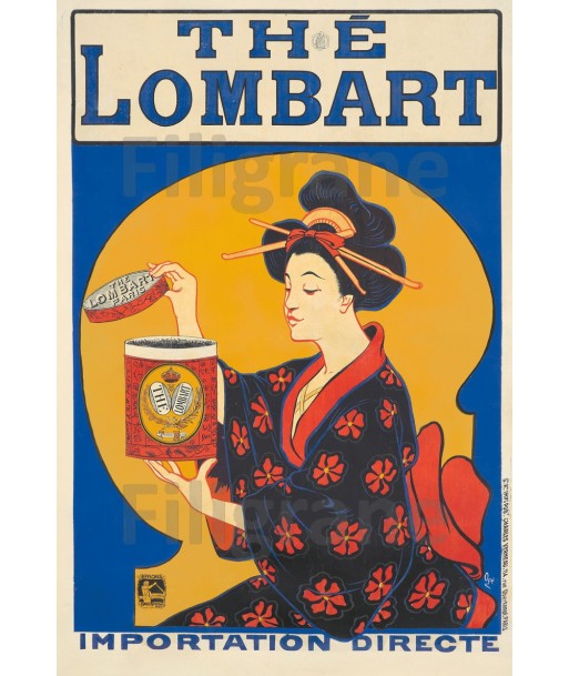 PUB Thé LOMBART Rxdb-POSTER/REPRODUCTION d1 AFFICHE VINTAGE Livraison rapide