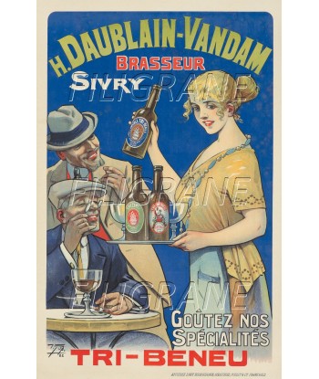 PUB TRI BENEU BièRE DAUBLAIN Rtvt-POSTER/REPRODUCTION d1 AFFICHE VINTAGE pas cheres