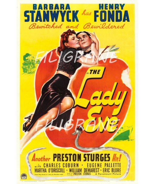 LADY EVE FILM Rhpn-POSTER/REPRODUCTION d1 AFFICHE VINTAGE est présent 