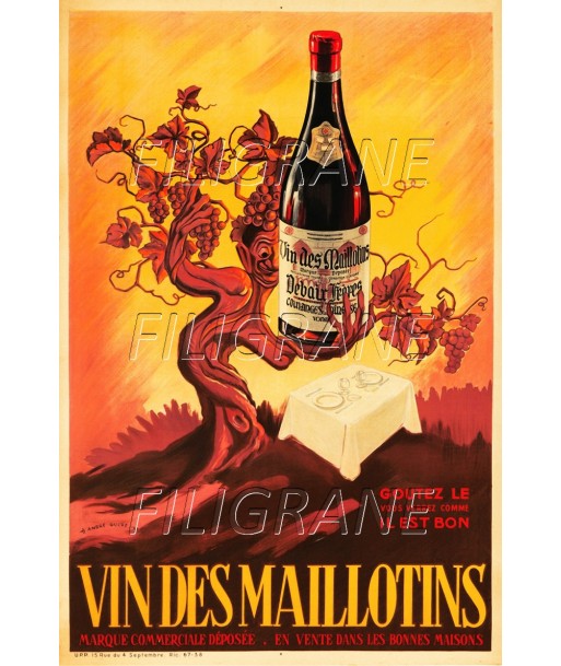 PUB VIN des MAILLOTINS Rzjr-POSTER/REPRODUCTION d1 AFFICHE VINTAGE 2 - 3 jours ouvrés.