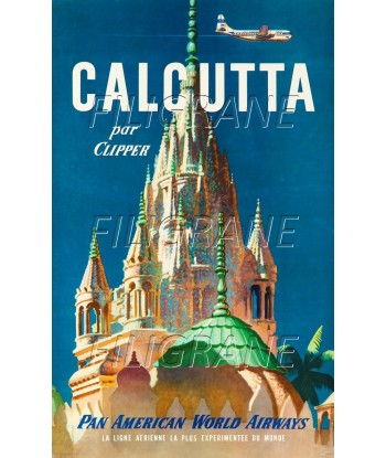 AIRLINES CALCUTTA PAN AMERICAN Rrzu-POSTER/REPRODUCTION d1 AFFICHE VINTAGE ouvre sa boutique