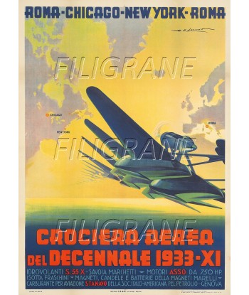 AIRLINES CROCIERA AEREA 1933 Ryil-POSTER/REPRODUCTION d1 AFFICHE VINTAGE la colonne vertébrale