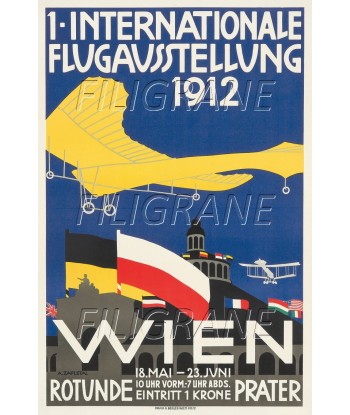 AIRLINES FLUGAUSSTELLUNG 1912 WIEN Rjip-POSTER/REPRODUCTION d1 AFFICHE VINTAGE le concept de la Pate a emporter 