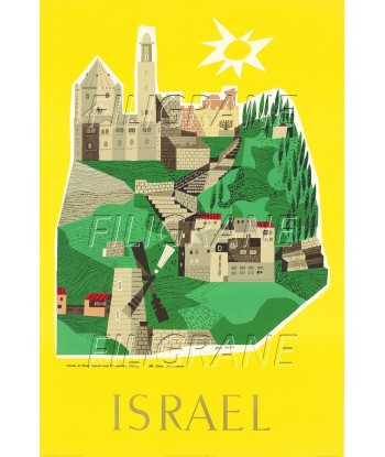 AIRLINES ISRAEL  Rmfi-POSTER/REPRODUCTION d1 AFFICHE VINTAGE Les magasins à Paris et en Île-de-France