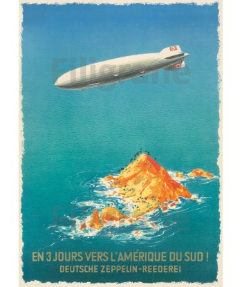 AVIATION ZEPPELIN DEUTSCHE Rakq-POSTER/REPRODUCTION d1 AFFICHE VINTAGE hantent personnes