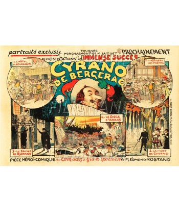 SPECTACLE CYRANO de BERGERAC THEATRE Rizo-POSTER/REPRODUCTION d1 AFFICHE VINTAGE Pour