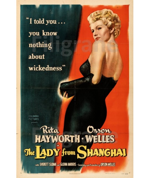 LADY from SHANGHAI FILM Rzjs-POSTER/REPRODUCTION d1 AFFICHE VINTAGE Voir les baskets