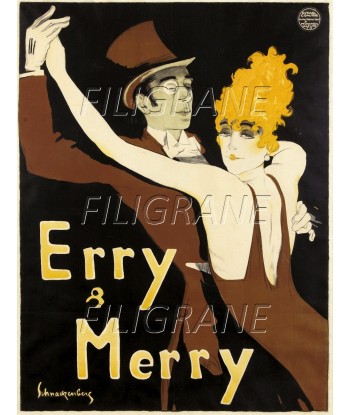 SPECTACLE ERRY & MERRY DANSE Rltk-POSTER/REPRODUCTION d1 AFFICHE VINTAGE en ligne