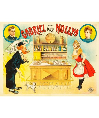 SPECTACLE GABRIEL and MISS HOLLYA  Rnwu-POSTER/REPRODUCTION d1 AFFICHE VINTAGE de votre