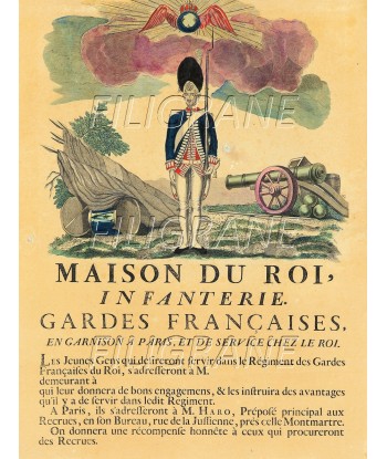 ARMêE GARDES FRANçAISES INFANTERIE Rztf-POSTER/REPRODUCTION d1 AFFICHE VINTAGE de technologie