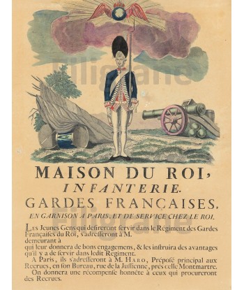 ARMêE GARDES FRANçAISES SOLDAT Rrpz-POSTER/REPRODUCTION d1 AFFICHE VINTAGE en stock