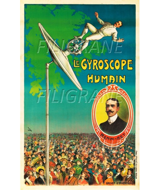 CIRQUE GYROSCOPE HUMAIN MENN RET Rcpj-POSTER/REPRODUCTION d1 AFFICHE VINTAGE basket pas cher