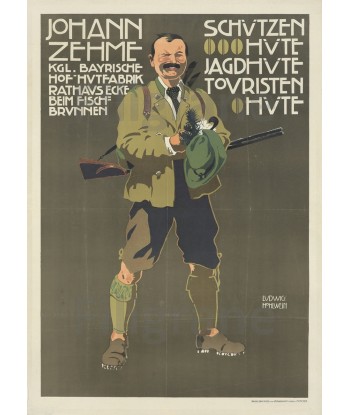 DIVERS JOHANN ZEHME CHASSE Rf98-POSTER/REPRODUCTION d1 AFFICHE VINTAGE le des métaux précieux