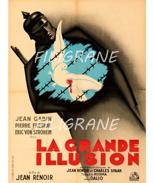 LA GRANDE ILLUSION FILM Rheh-POSTER/REPRODUCTION d1 AFFICHE VINTAGE 2 - 3 jours ouvrés.