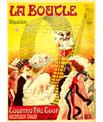 CIRQUE LA BOUCLE LOOPING THE LOOP Rqld-POSTER/REPRODUCTION d1 AFFICHE VINTAGE d'Europe débarque