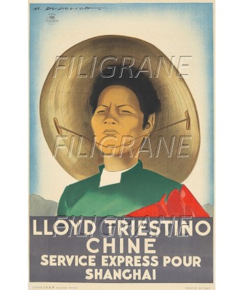 BATEAUX LLYOD TRIESTINO CHINE Rlvu-POSTER/REPRODUCTION d1 AFFICHE VINTAGE votre restaurant rapide dans 