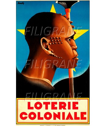 PUB LOTERIE COLONIALE Rcaq-POSTER/REPRODUCTION d1 AFFICHE VINTAGE basket pas cher