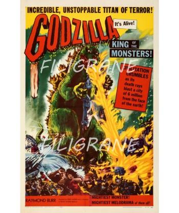 GODZILLA FILM Rkhe-POSTER/REPRODUCTION d1 AFFICHE VINTAGE Véritable concentré