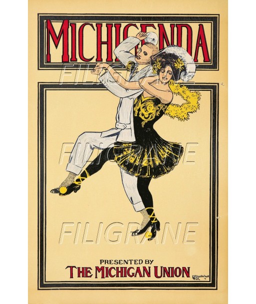 SPECTACLE MICHIGENDA DANSE Rmzy-POSTER/REPRODUCTION d1 AFFICHE VINTAGE livraison gratuite