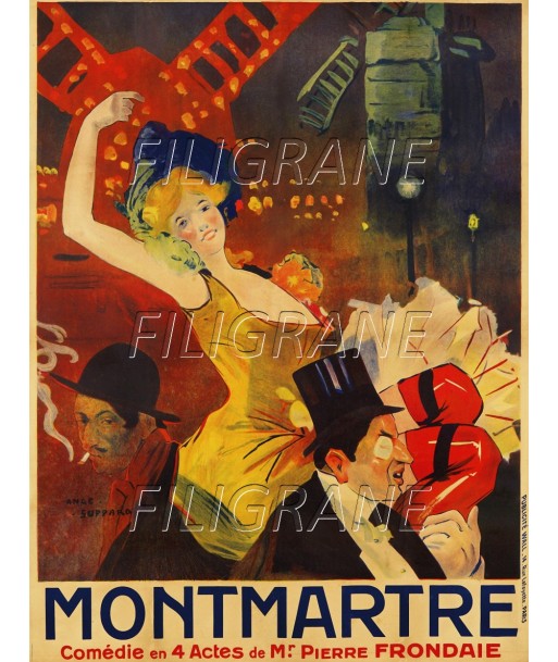 SPECTACLE MONTMARTRE COMéDIE Rcra-POSTER/REPRODUCTION d1 AFFICHE VINTAGE Les êtres humains sont 