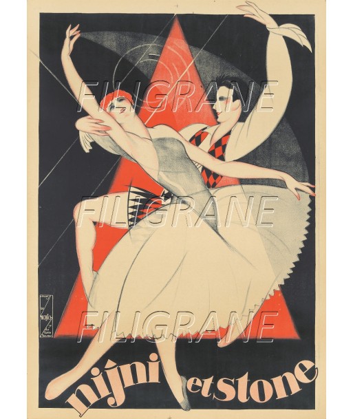 BALLET NIJNI et STONE DANSE Rlpa-POSTER/REPRODUCTION d1 AFFICHE VINTAGE Dans la société mordern