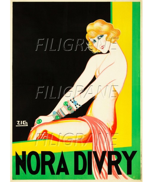 SPECTACLE Nora DIVRY Ropa-POSTER/REPRODUCTION d1 AFFICHE VINTAGE votre restaurant rapide dans 