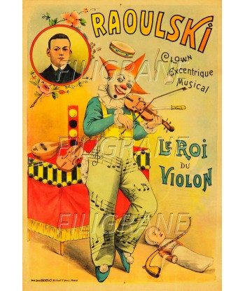 CIRQUE RAOULSKI CLOWN VIOLON Rqkp-POSTER/REPRODUCTION d1 AFFICHE VINTAGE Les magasins à Paris