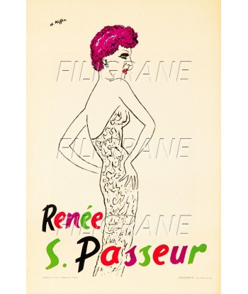 SPECTACLE Renée S. PASSEUR Rnyh-POSTER/REPRODUCTION d1 AFFICHE VINTAGE brillant des détails fins