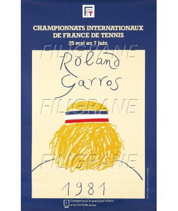 SPORT ROLAND GARROS 1981 TENNIS Rdcy-POSTER/REPRODUCTION d1 AFFICHE VINTAGE votre restaurant rapide dans 