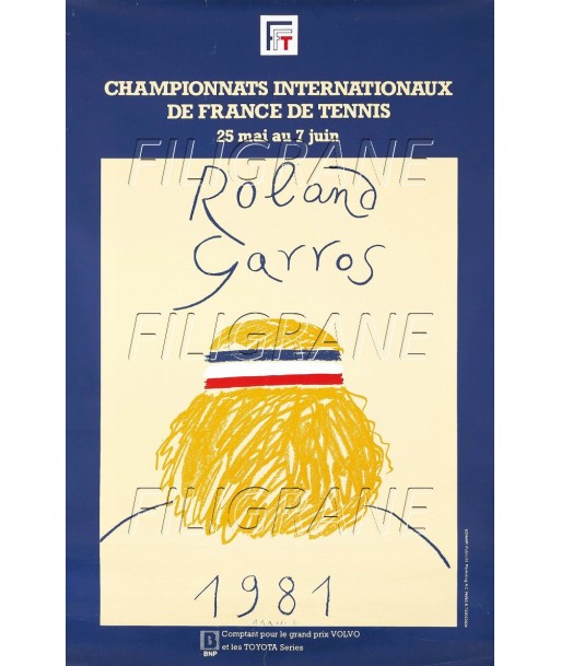 SPORT ROLAND GARROS 1981 TENNIS Rdcy-POSTER/REPRODUCTION d1 AFFICHE VINTAGE votre restaurant rapide dans 