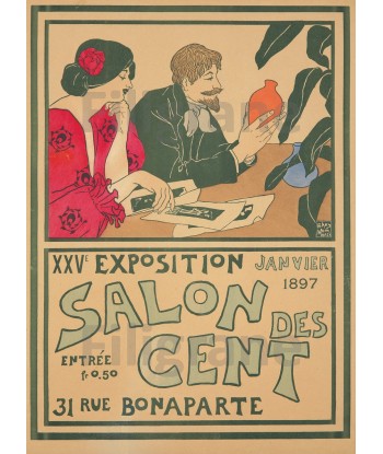 EXPO SALON des CENT 1897 Rpst-POSTER/REPRODUCTION d1 AFFICHE VINTAGE en linge