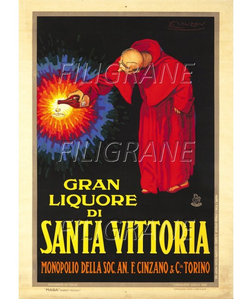 PUB SANTA VITTORIA LIQUORE Rxlj-POSTER/REPRODUCTION d1 AFFICHE VINTAGE le des métaux précieux