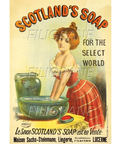 PUB SCOTLAND'S SOAP SAVON Rkbc-POSTER/REPRODUCTION d1 AFFICHE VINTAGE le concept de la Pate a emporter 