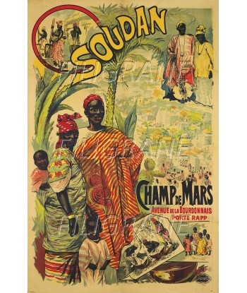 SPECTACLE SOUDAN CHAMP de MARS Rtmm-POSTER/REPRODUCTION d1 AFFICHE VINTAGE livraison et retour toujours gratuits