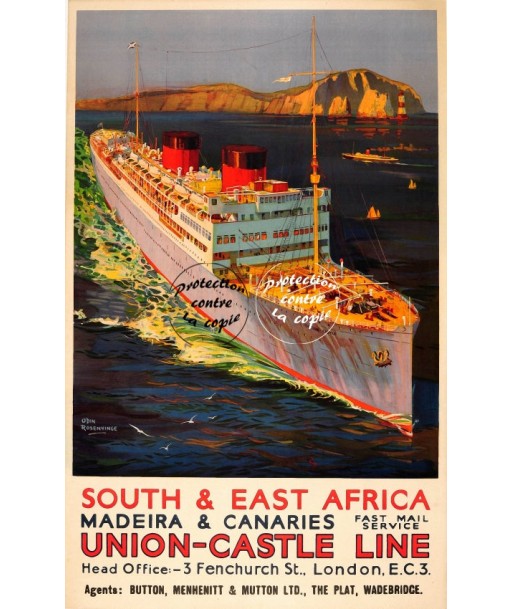 BATEAUX UNION CASTLE LINE Rf30-POSTER/REPRODUCTION d1 AFFICHE VINTAGE 50-70% off 