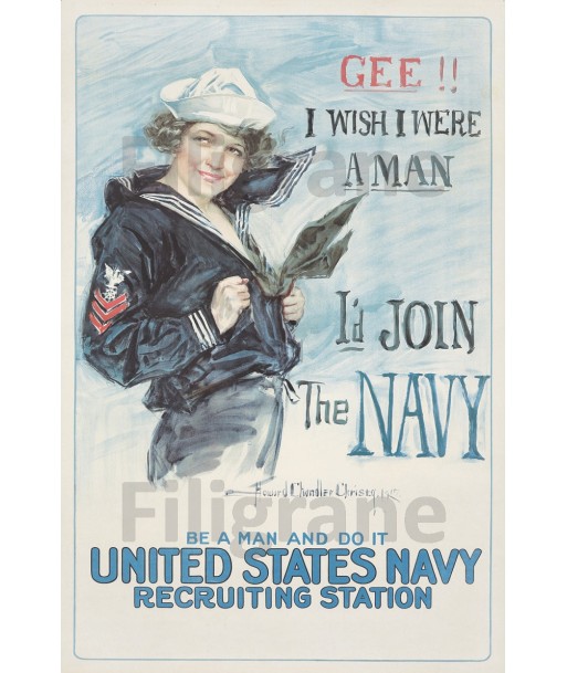 ARMY US NAVY RECRUITING Rf47-POSTER/REPRODUCTION d1 AFFICHE VINTAGE store