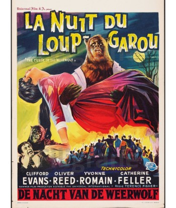 LA NUIT DU LOUP GAROU FILM Rvra-POSTER/REPRODUCTION d1 AFFICHE VINTAGE votre restaurant rapide dans 