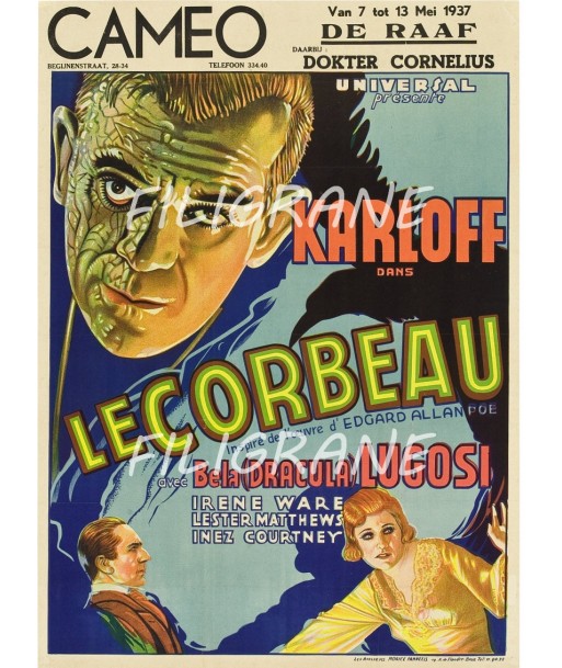 LE CORBEAU FILM Rsnv-POSTER/REPRODUCTION d1 AFFICHE VINTAGE À commander