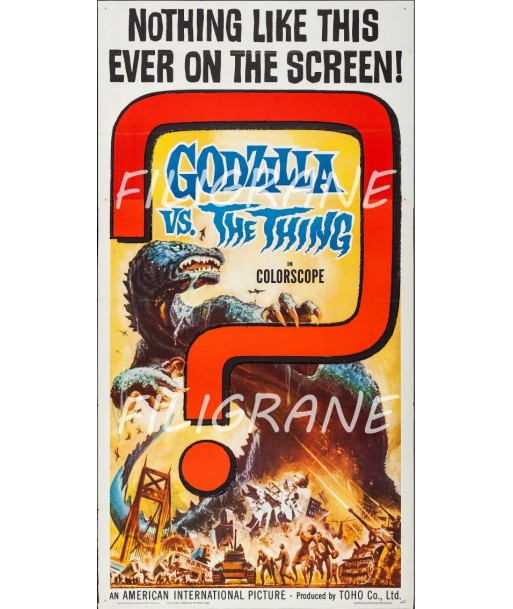 GODZILLA VS the THING FILM Rlht-POSTER/REPRODUCTION d1 AFFICHE VINTAGE JUSQU'A -70%! 