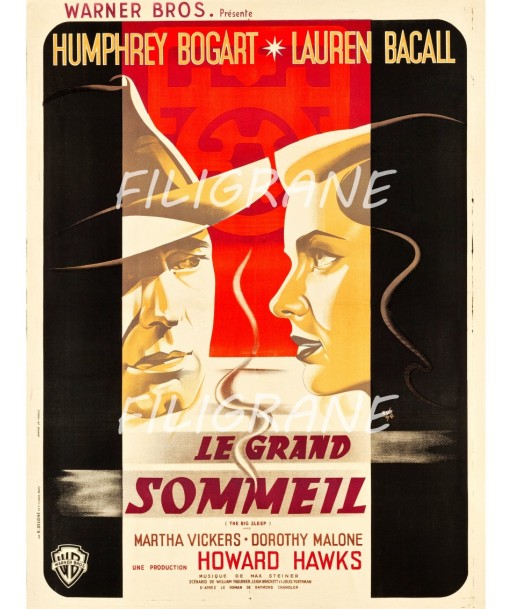 LE GRAND SOMMEIL FILM Rhdt-POSTER/REPRODUCTION d1 AFFICHE VINTAGE l'achat 