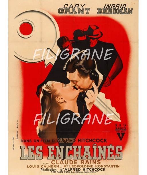 LES ENCHAîNéS FILM Rmxj-POSTER/REPRODUCTION d1 AFFICHE VINTAGE votre