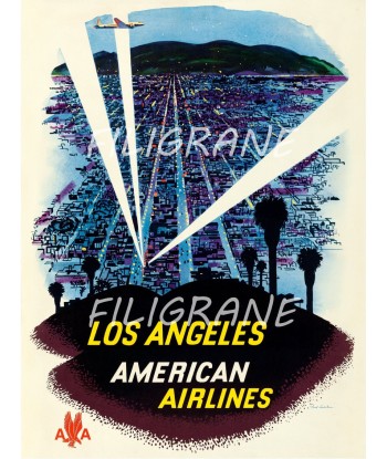 LOS ANGELES AIRLINES Rnai-POSTER/REPRODUCTION d1 AFFICHE VINTAGE pour bénéficier 