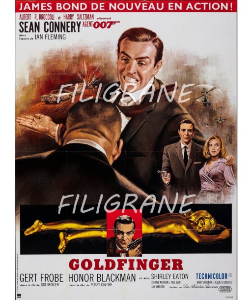 GOLDFINGER FILM Rpnv-POSTER/REPRODUCTION d1 AFFICHE VINTAGE Fin de série