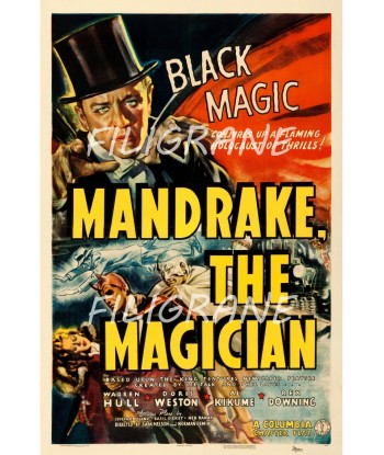 MANDRAKE the MAGICIAN FILM Riqd-POSTER/REPRODUCTION d1 AFFICHE VINTAGE le concept de la Pate a emporter 