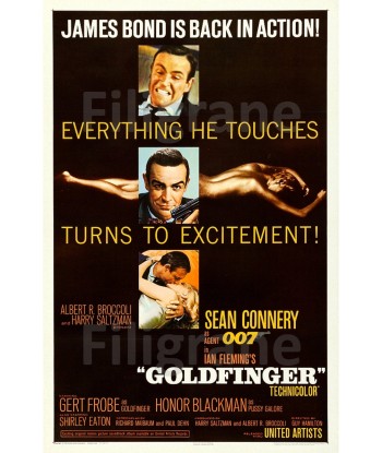 GOLDFINGER FILM Rpvy-POSTER/REPRODUCTION d1 AFFICHE VINTAGE s'inspire de l'anatomie humaine