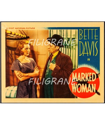 MARKED WOMAN FILM Rsgl-POSTER/REPRODUCTION d1 AFFICHE VINTAGE destockage